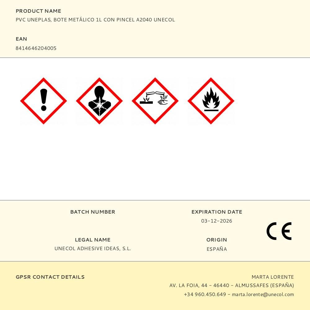 ADHESIVO PVC UNEPLAS BOTE CON PINCEL 1 L gallery 0