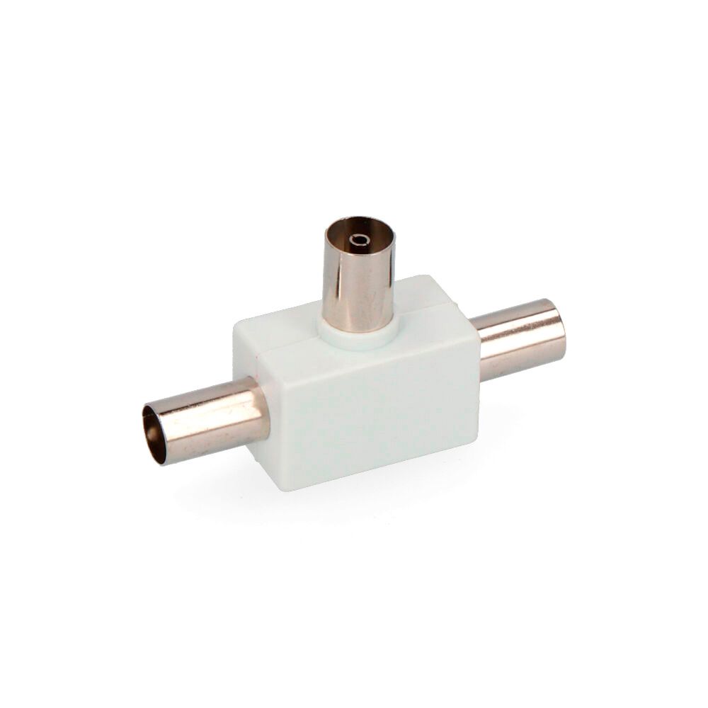 DERIVADOR TV 1 BASE + 2 CLAVIJAS RETRACTILADO