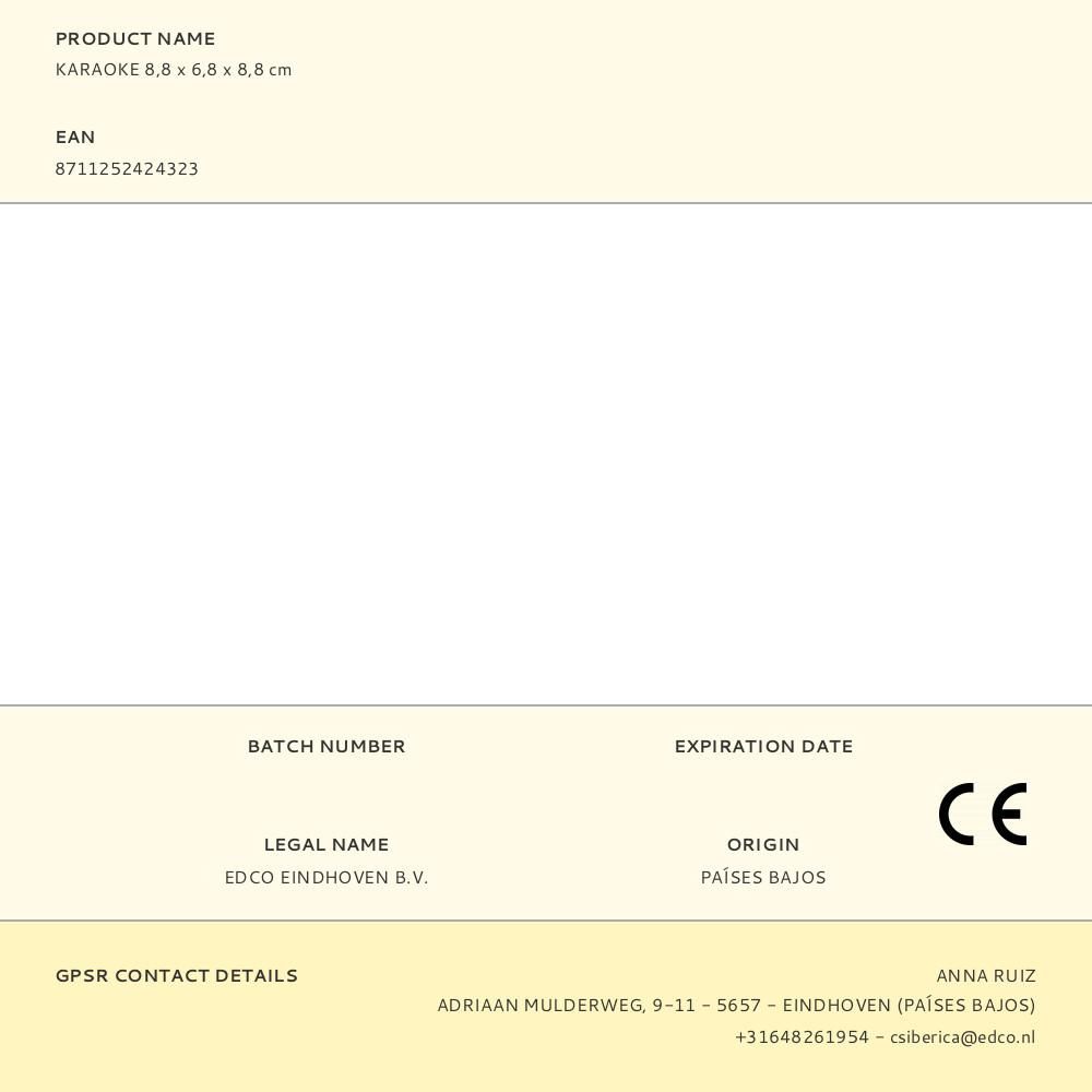 KARAOKE MINI CON LEDS RGB, 8,8 x 6,8 x 8,8 cm gallery 0