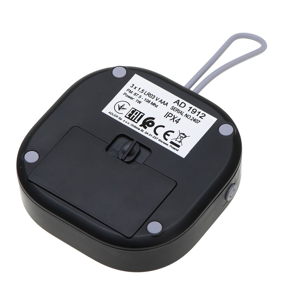 RADIO FM RESISTENTE AL AGUA IPX4 AD 1912, 9 x 9 x 2,5 cm gallery 3
