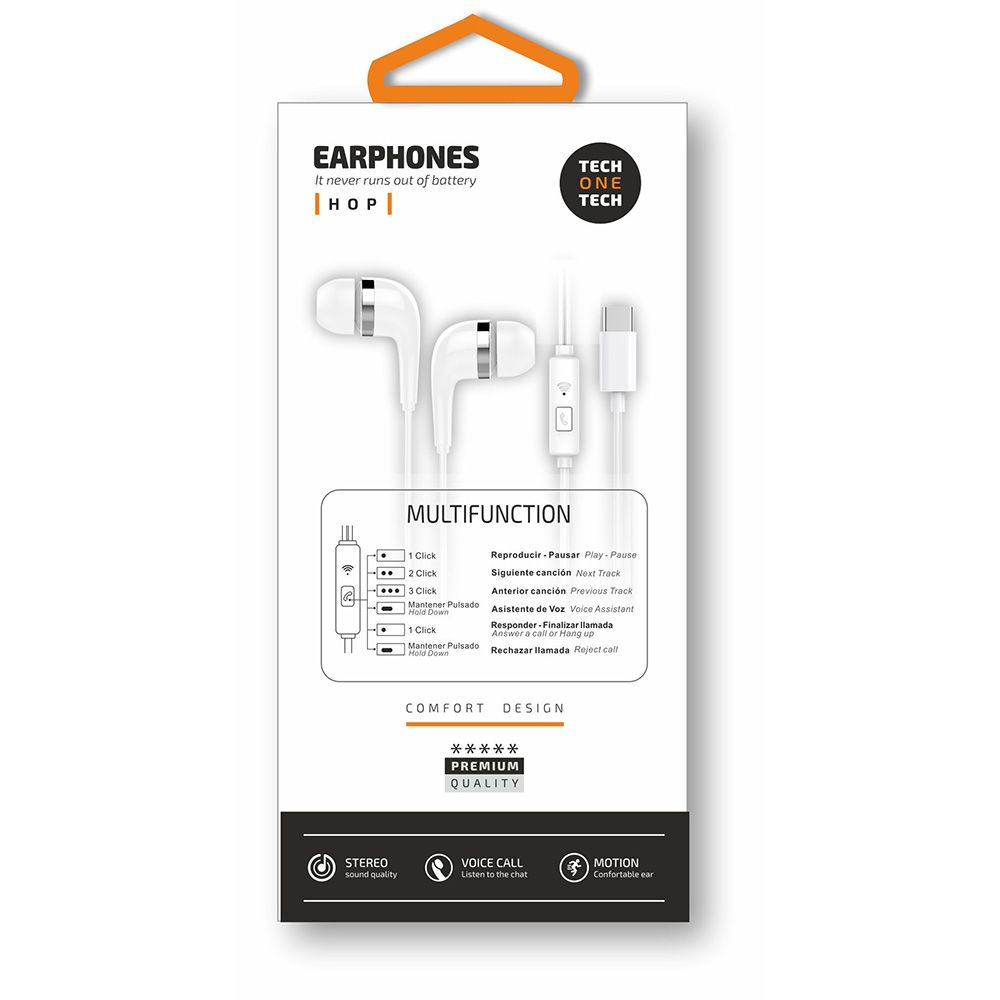AURICULARES HOP CON CONECTOR USB-C BLANCOS gallery 0