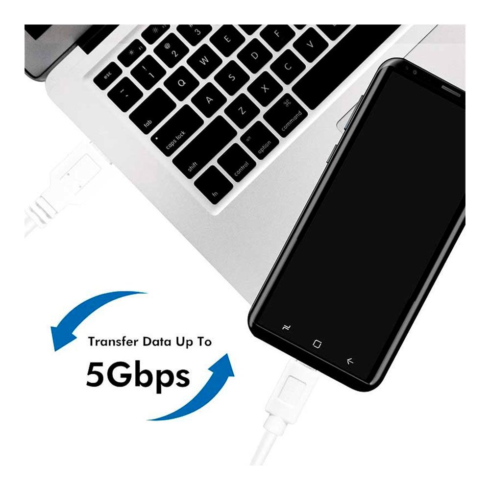 CABLE USB-A A USB-C 1 m BLANCO gallery 1