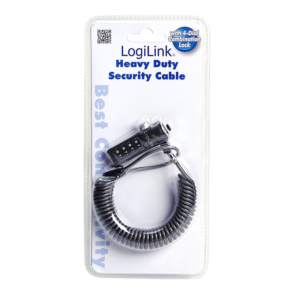 CABLE ANTIRROBO PARA PORTATIL CON COMBINACION 4 CIFRAS NEGRO LOGILINK gallery 0