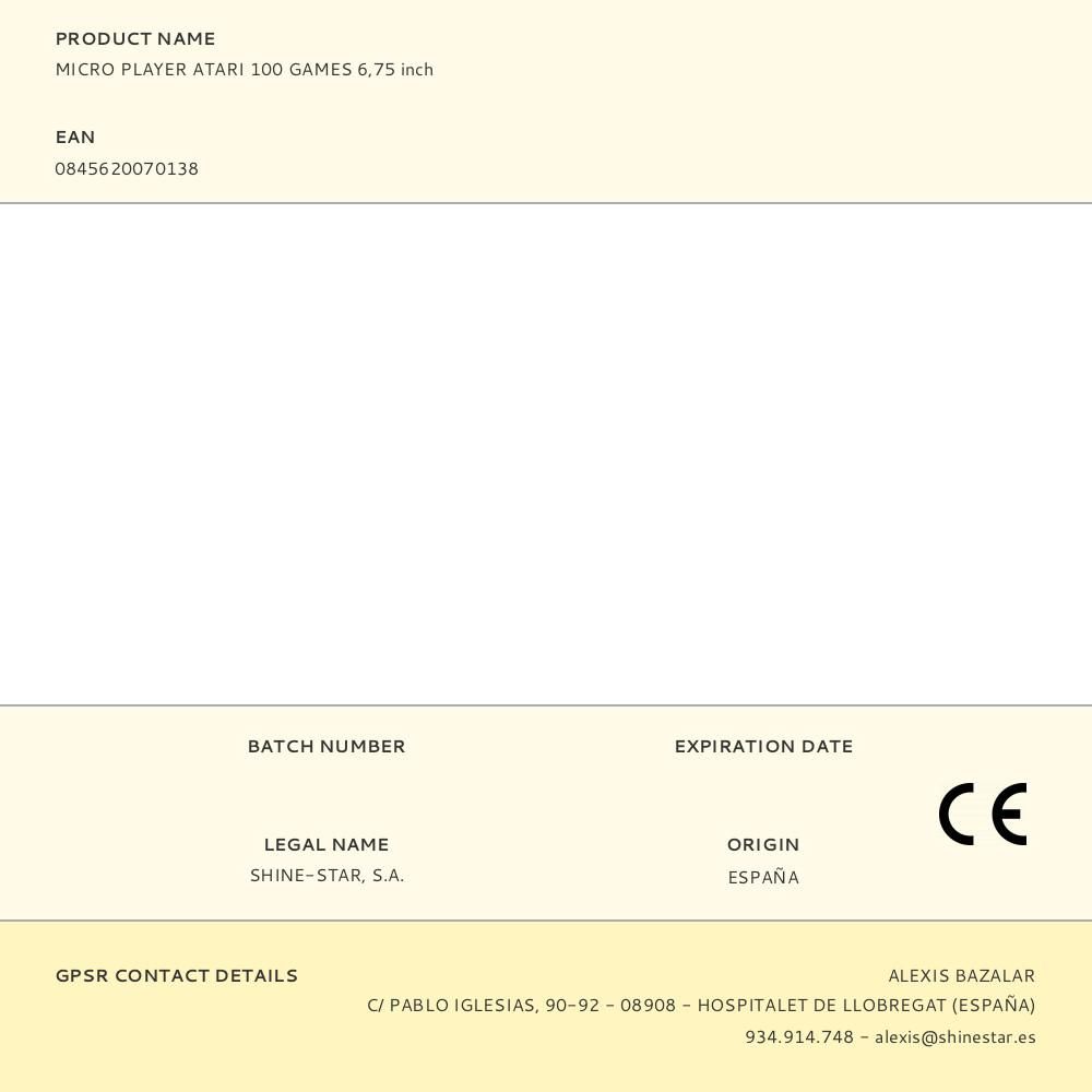 MICRO PLAYER ATARI 100 GAMES 6,75 inch gallery 5