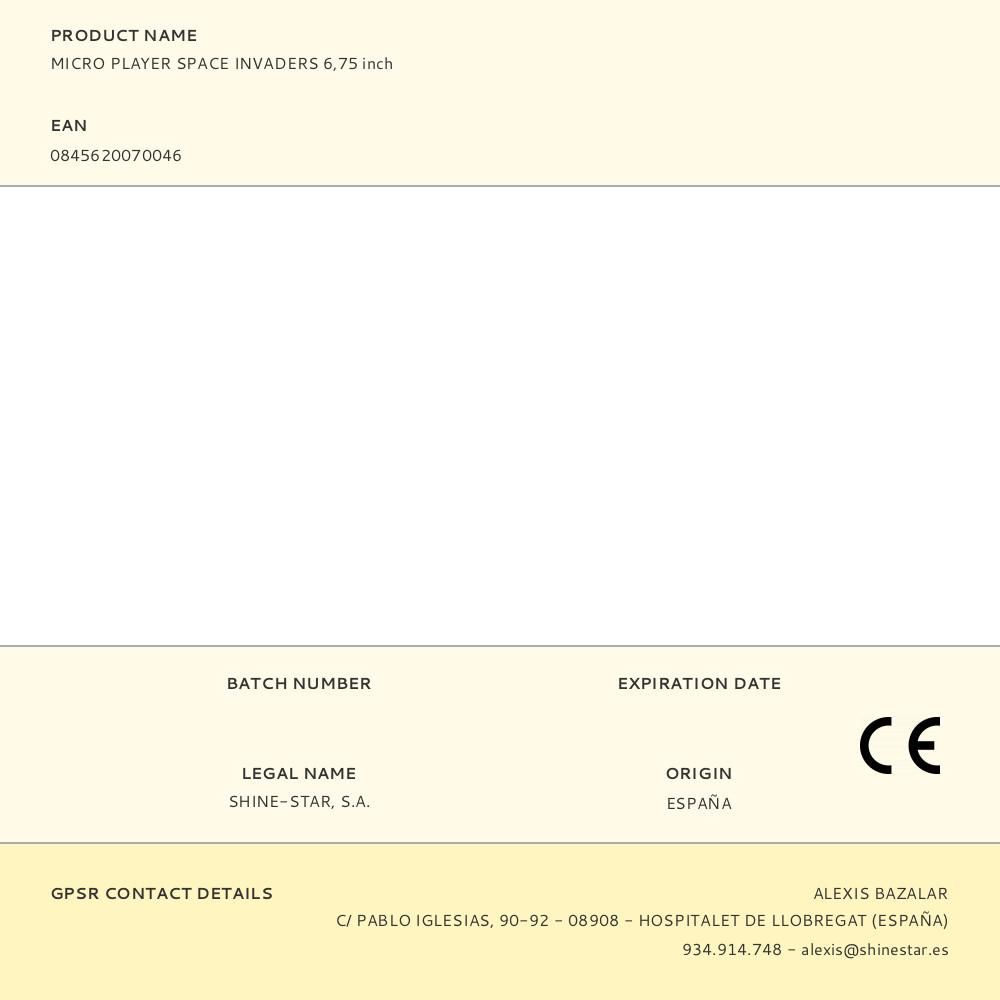 MICRO PLAYER SPACE INVADERS 6,75 inch gallery 5