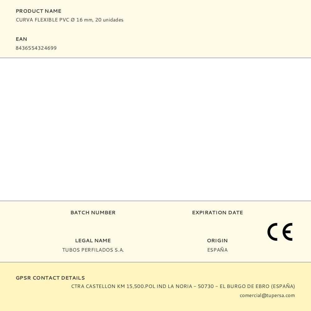 CURVA FLEXIBLE PVC Ø 16 mm, 20 unidades gallery 0