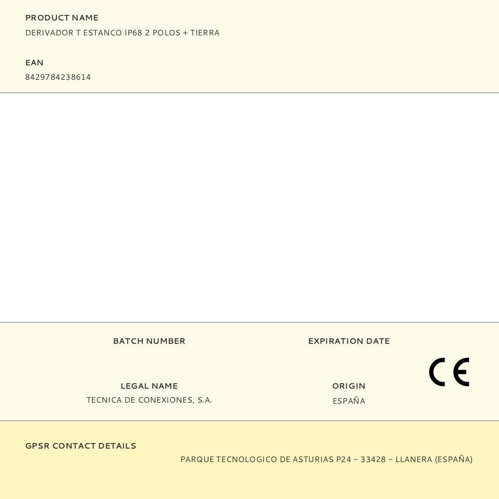 DERIVADOR T ESTANCO IP68 2 POLOS + TIERRA gallery 1