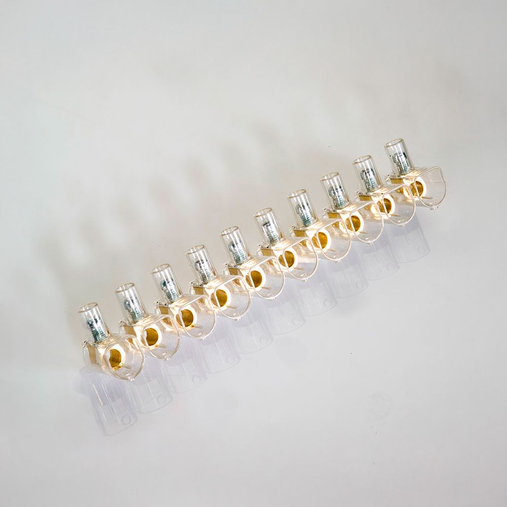 REGLETA CIEGA TRANSPARENTE 10 POLOS 4 mm²