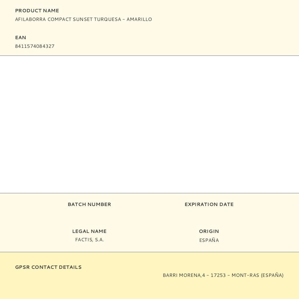 AFILABORRA COMPACT SUNSET TURQUESA - AMARILLO gallery 0