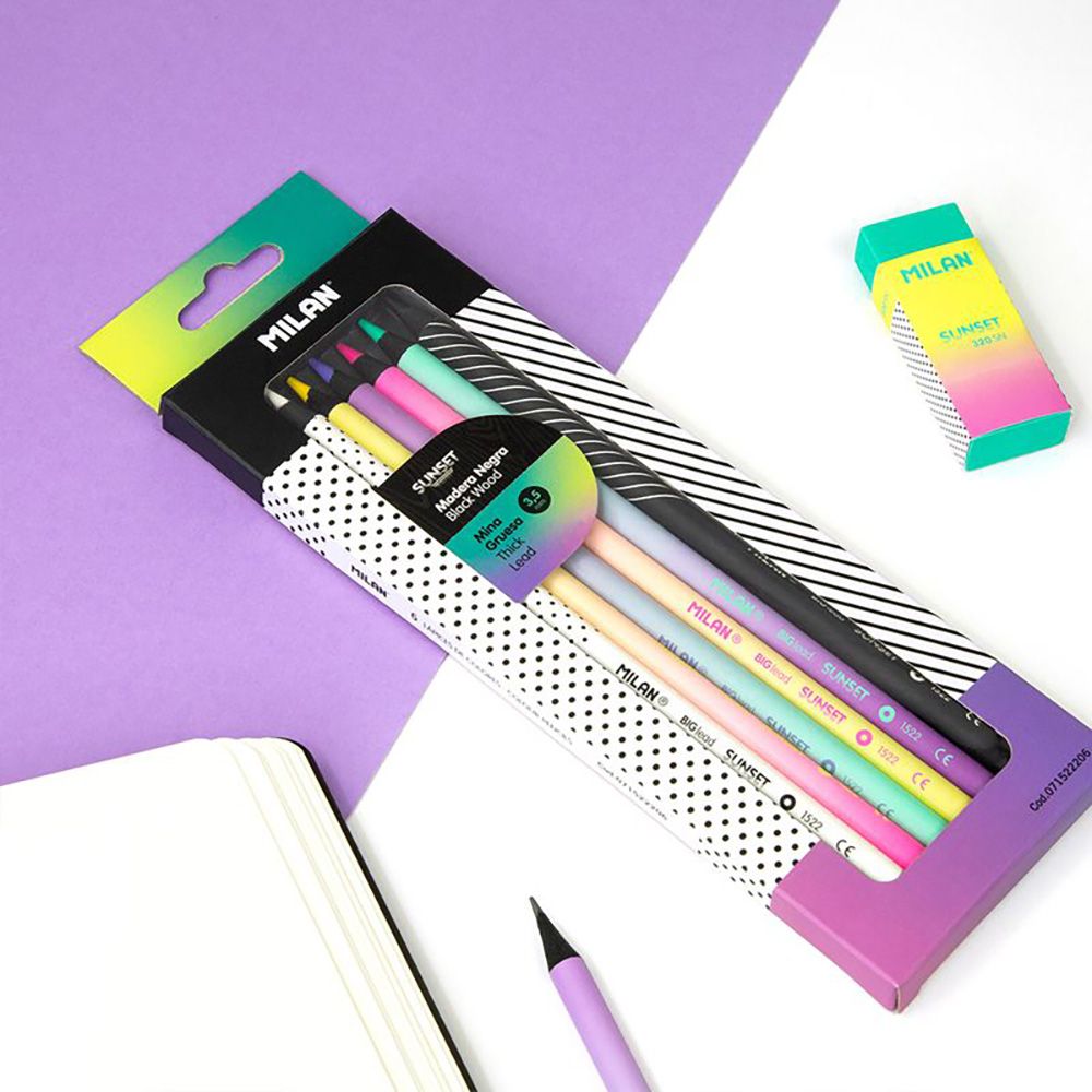 CAJA CON 6 LÁPICES DE COLORES MINA GRUESA gallery 1