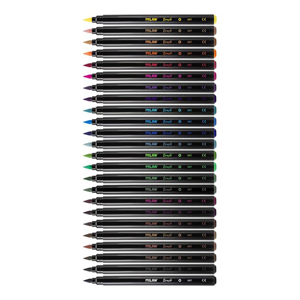 ROTULADORES BASE AGUA DE PUNTA DE PINCEL COLORES SURTIDOS, CAJA 24 uds gallery 0