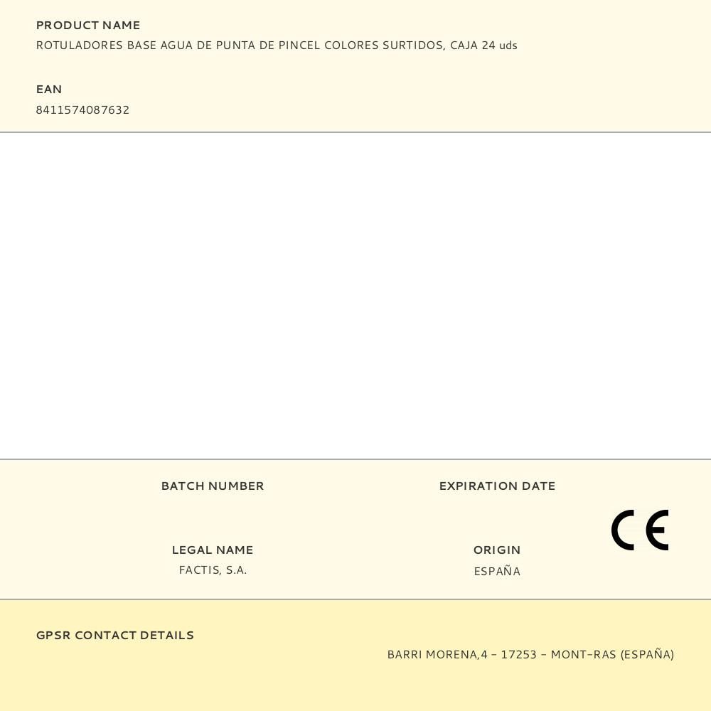 ROTULADORES BASE AGUA DE PUNTA DE PINCEL COLORES SURTIDOS, CAJA 24 uds gallery 3