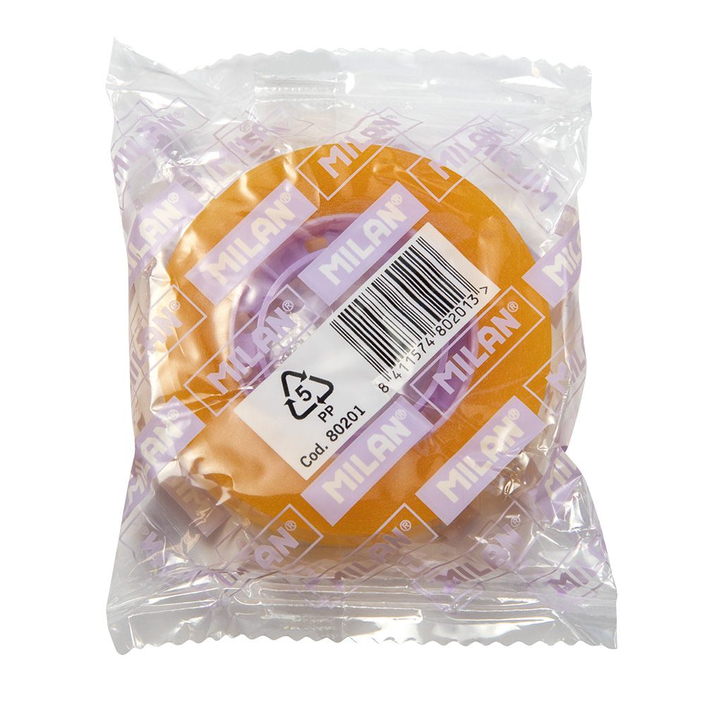 CINTA ADHESIVA 12 mm x 33 m COLOR AMARILLO TRANSPARENTE gallery 0