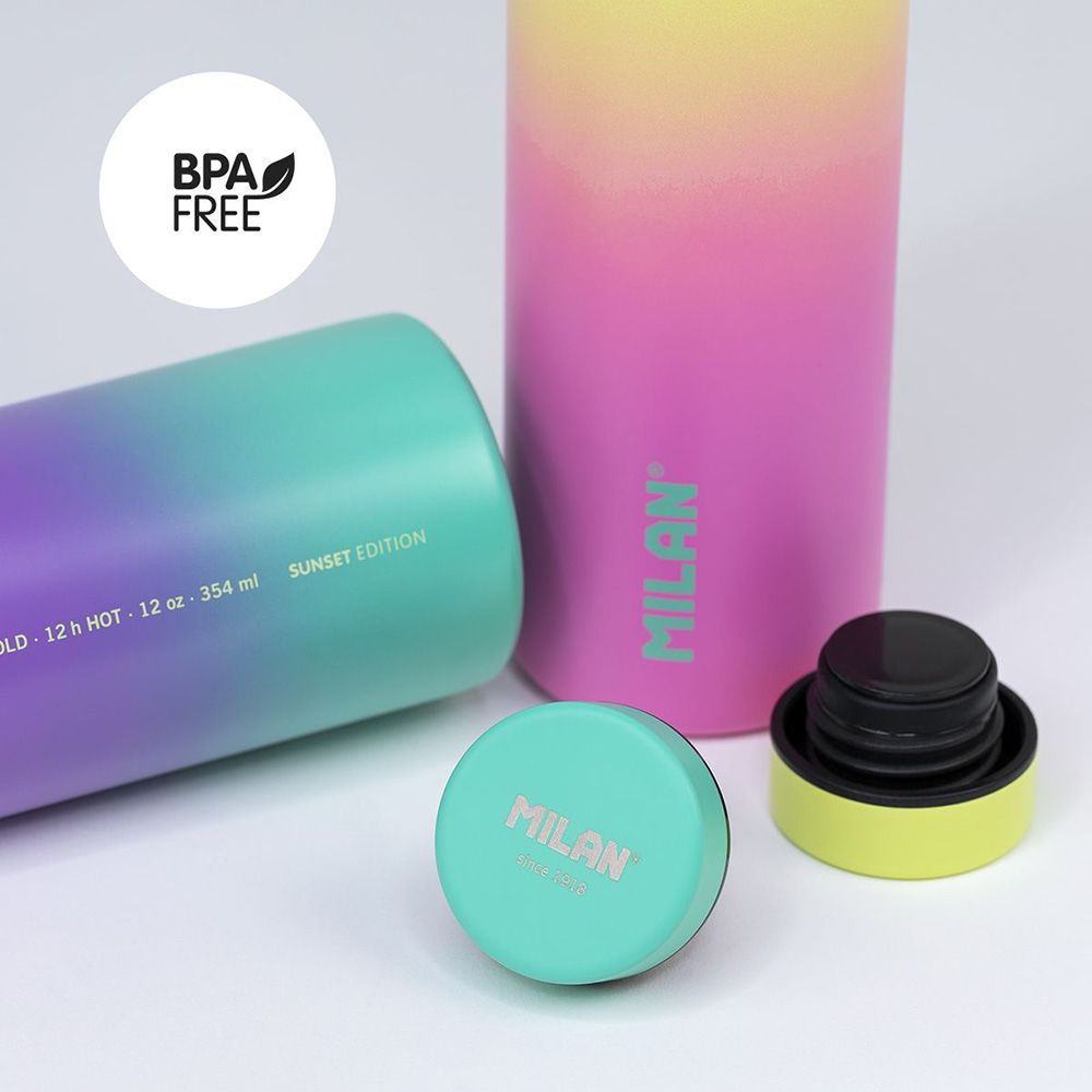 BOTELLA ISOTÉRMICA DE ACERO INOXIDABLE 304 EDICIÓN SUNSET AMARILLA 591 ml gallery 2