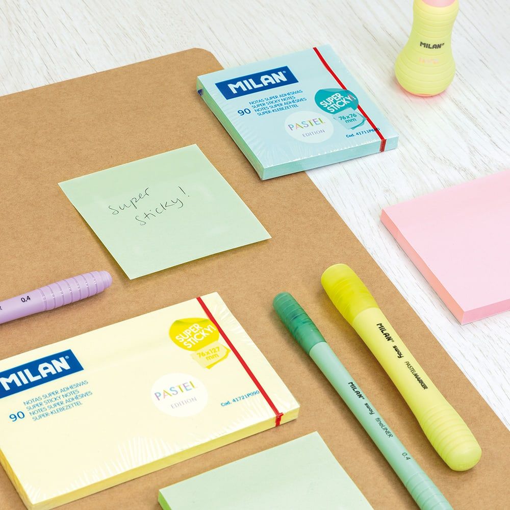 BLOC 90 NOTAS SUPER ADHESIVAS AMARILLO PASTEL 76 x 127 mm gallery 0
