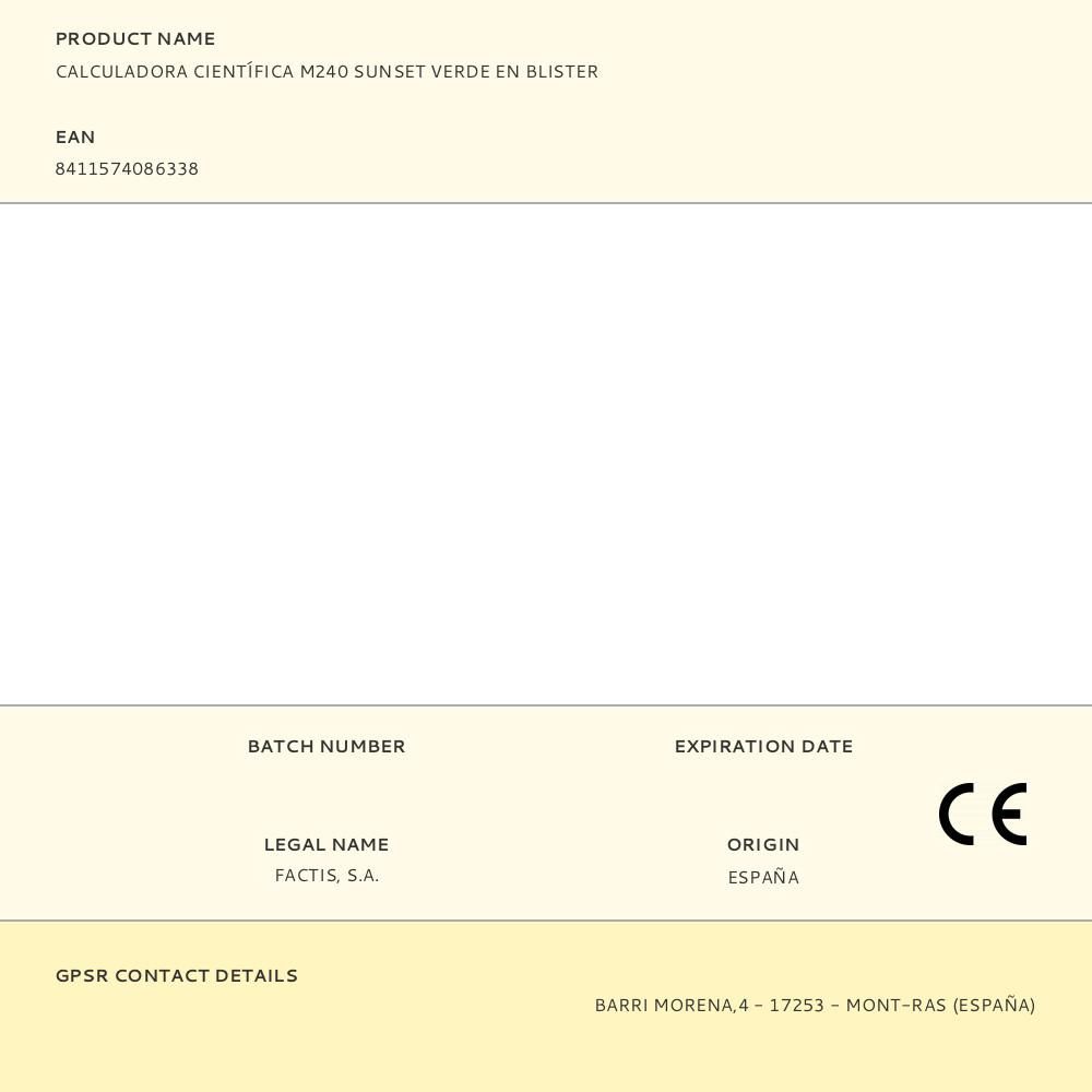 CALCULADORA CIENTÍFICA M240 SUNSET VERDE EN BLISTER gallery 2