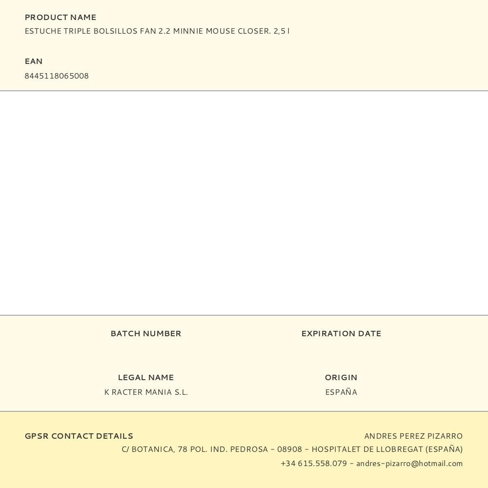 ESTUCHE TRIPLE BOLSILLOS FAN 2.2 MINNIE MOUSE CLOSER. 2,5 l gallery 2