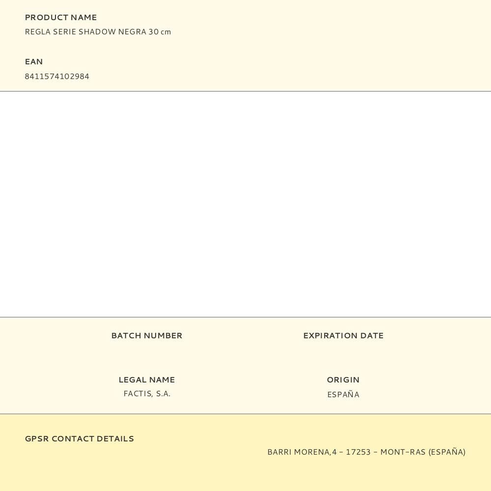 REGLA SERIE SHADOW NEGRA 30 cm gallery 2