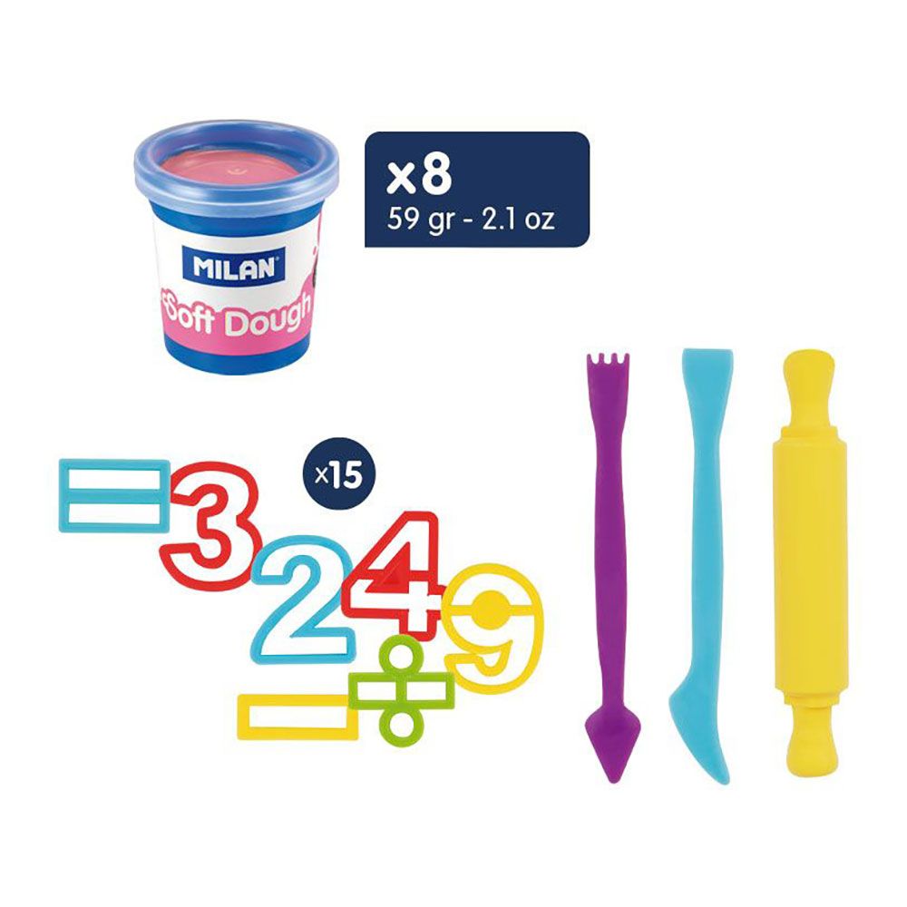 MALETÍN PASTA BLANDA SOFT DOUGH 8 BOTES 59 g CON HERRAMIENTAS "NÚMEROS gallery 0