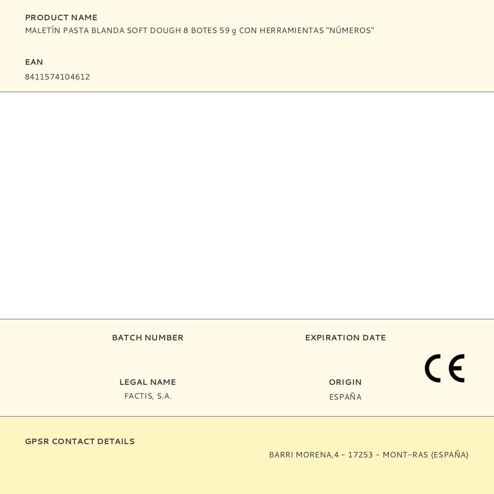 MALETÍN PASTA BLANDA SOFT DOUGH 8 BOTES 59 g CON HERRAMIENTAS "NÚMEROS gallery 3