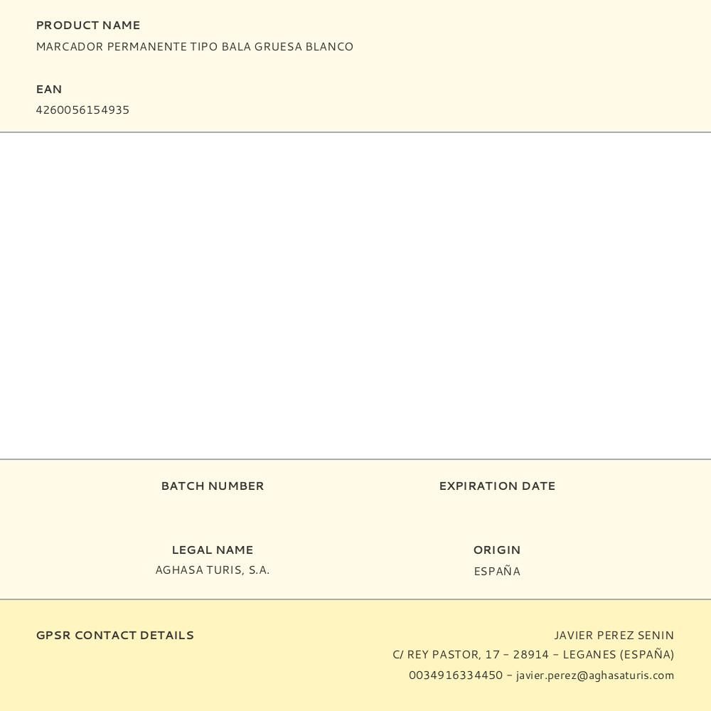 MARCADOR PERMANENTE TIPO BALA GRUESA BLANCO gallery 4