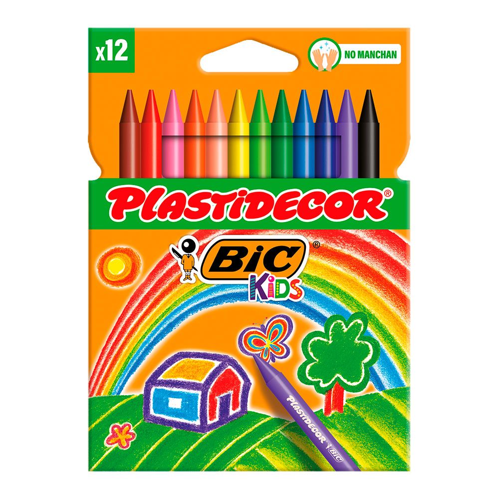 PLASTIDECOR CERAS DE COLORES, BLÍSTER 12 uds