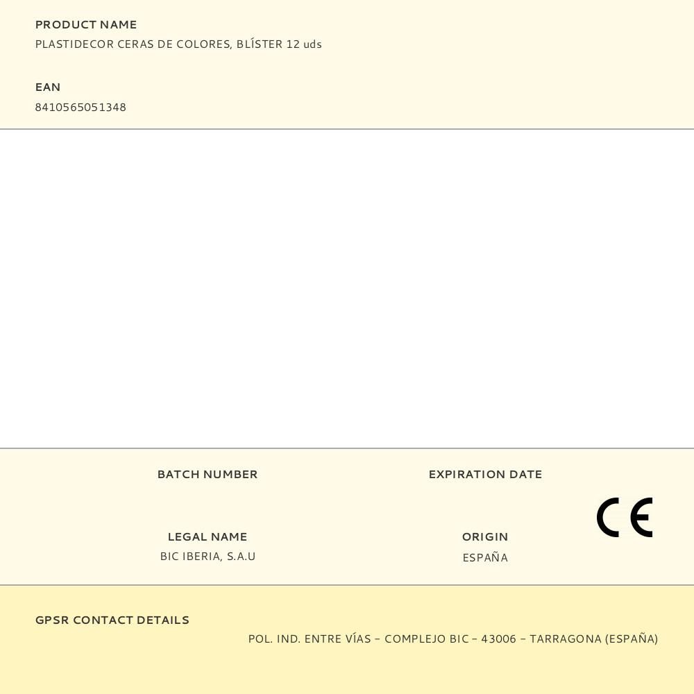 PLASTIDECOR CERAS DE COLORES, BLÍSTER 12 uds gallery 0