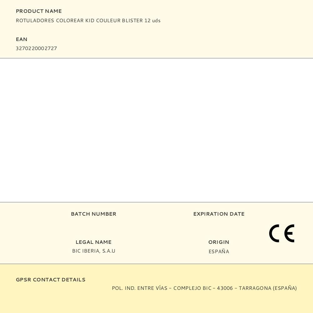 ROTULADORES COLOREAR KID COULEUR BLISTER 12 uds gallery 0