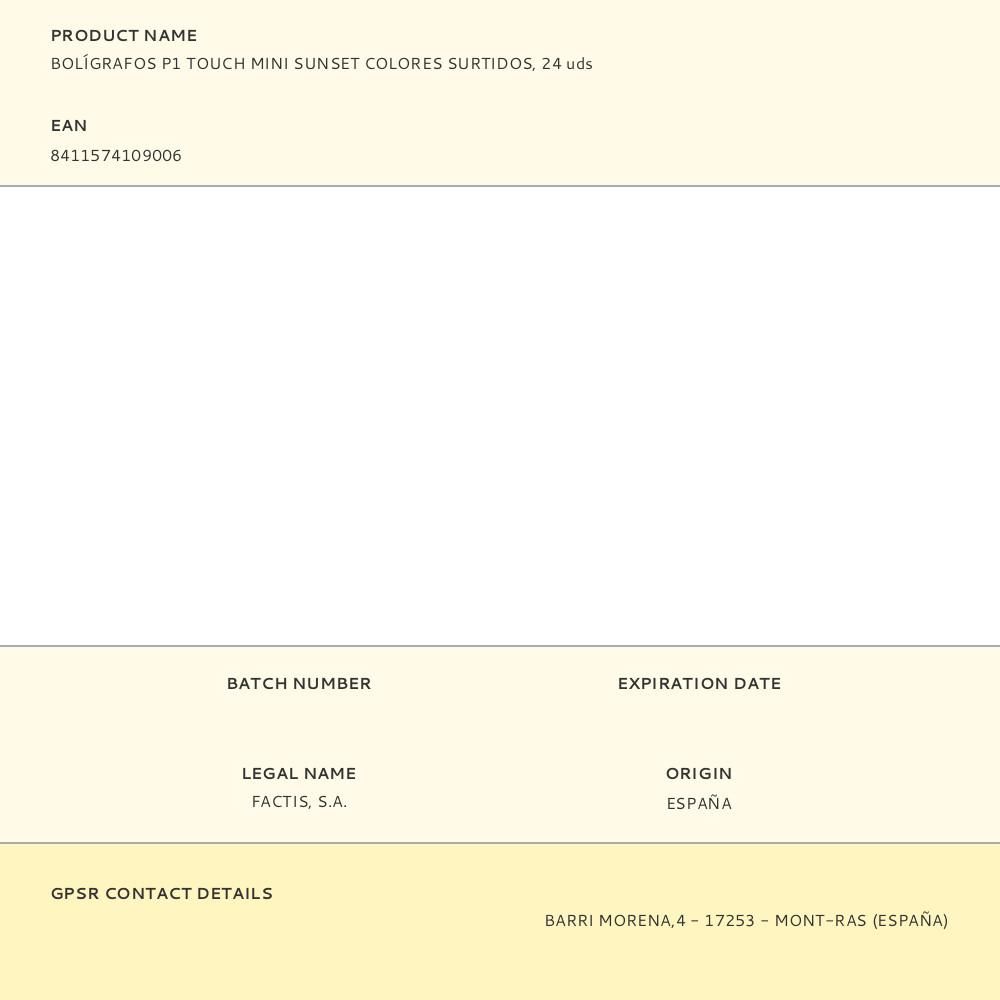 BOLÍGRAFOS P1 TOUCH MINI SUNSET COLORES SURTIDOS, 24 uds gallery 4