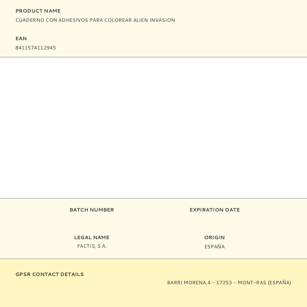 CUADERNO CON ADHESIVOS PARA COLOREAR ALIEN INVASION gallery 1