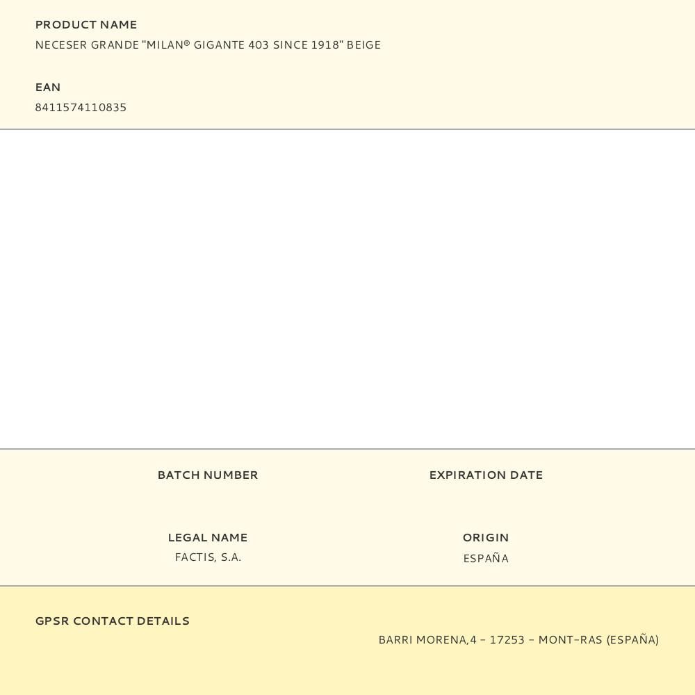 NECESER GRANDE GIGANTE 403 SINCE 1918" BEIGE gallery 1