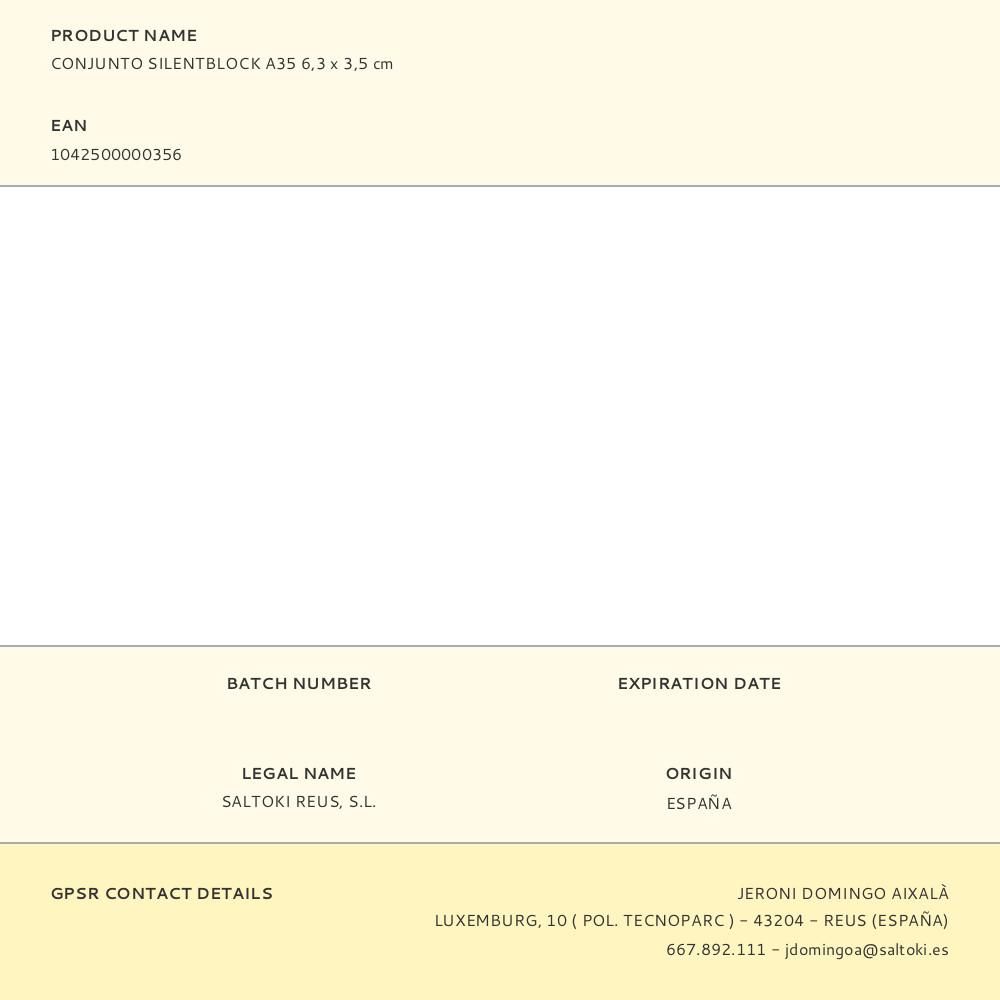 CONJUNTO SILENTBLOCK A35 6,3 x 3,5 cm gallery 1