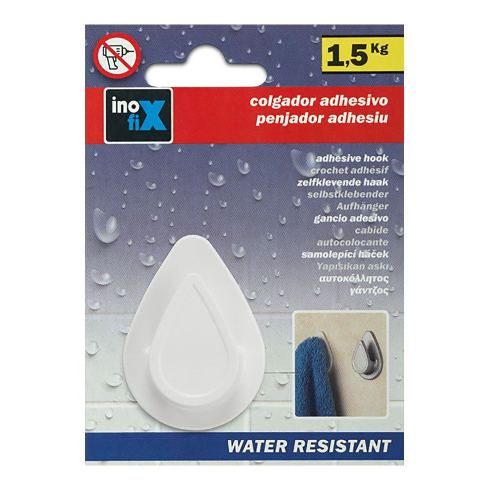 COLGADOR RESISTENTE AL AGUA MODELO GOTA BLANCO (BLISTER) gallery 0