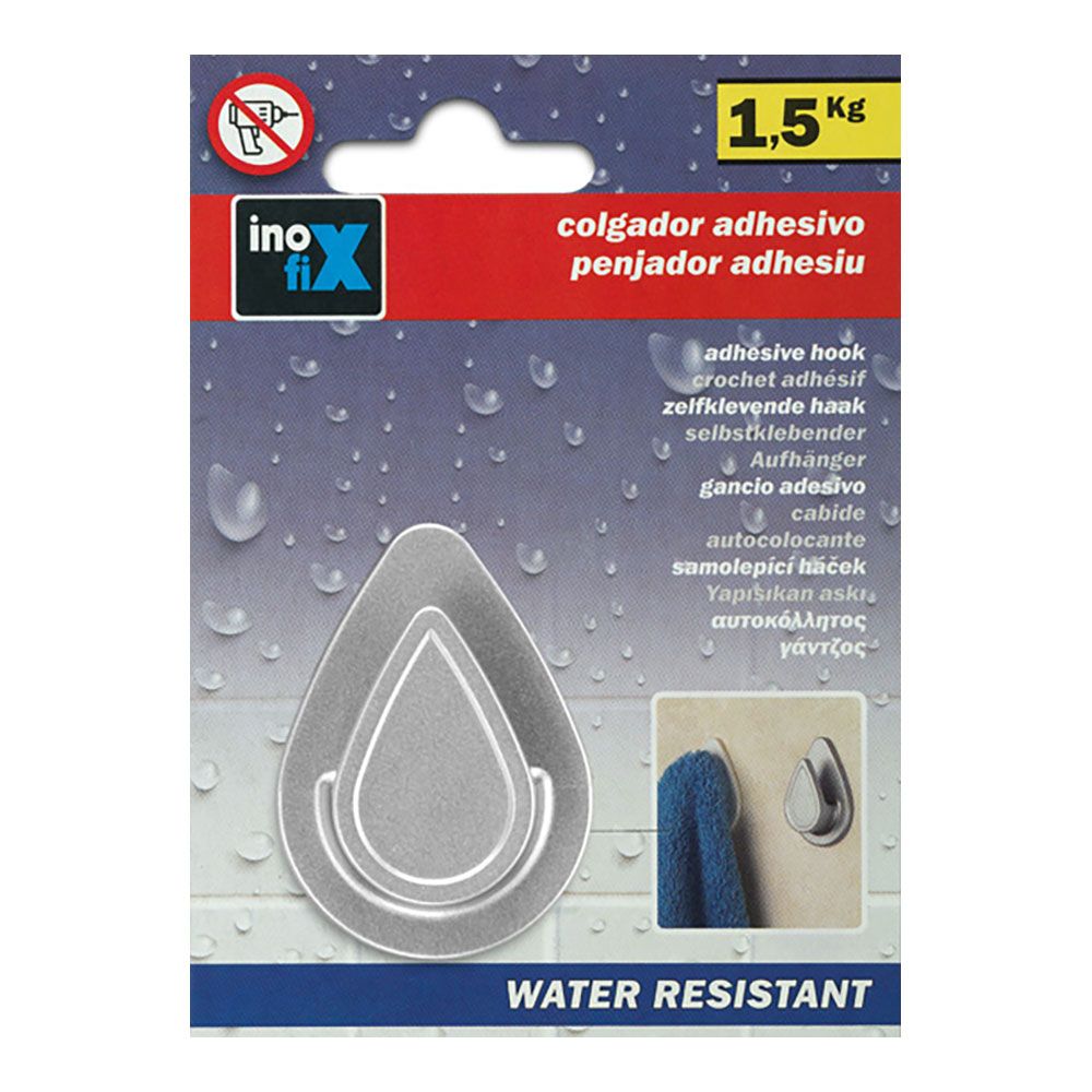 COLGADOR RESISTENTE AL AGUA MODELO GOTA CROMO (BLISTER) gallery 0