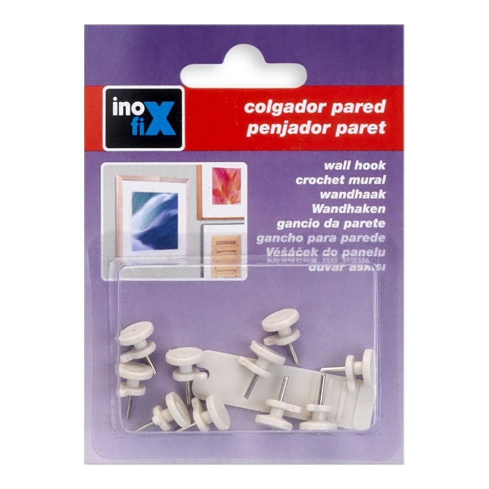 COLGADOR PARA CUADROS SIMPLE. BLANCO 3000-2 (BLISTER 6 unid.) INOFIX gallery 0