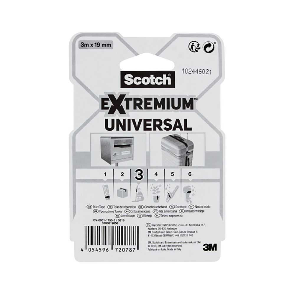 CINTA AMERICANA EXTREMIUM 3, UNIVERSAL, GRIS 19 mm x 3 m gallery 1