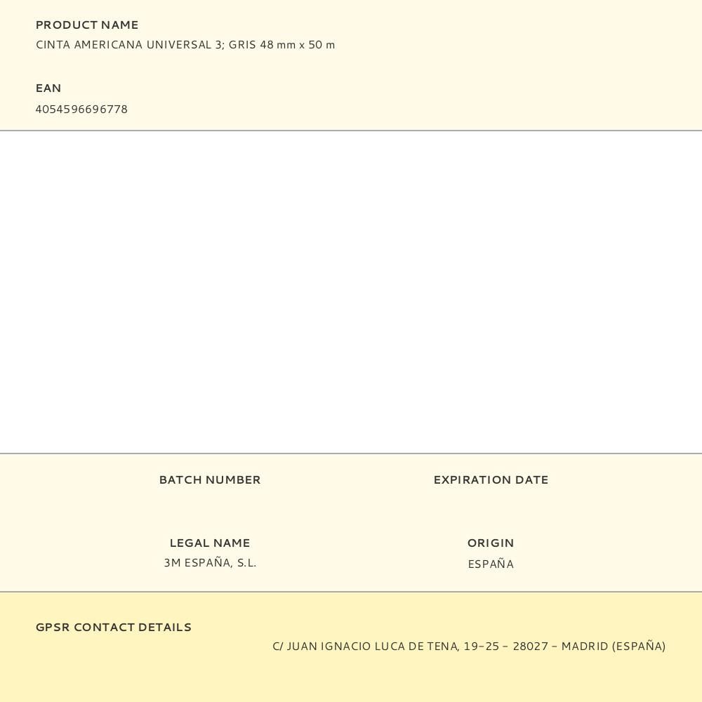 CINTA AMERICANA UNIVERSAL 3 - GRIS 48 mm x 50 m gallery 0