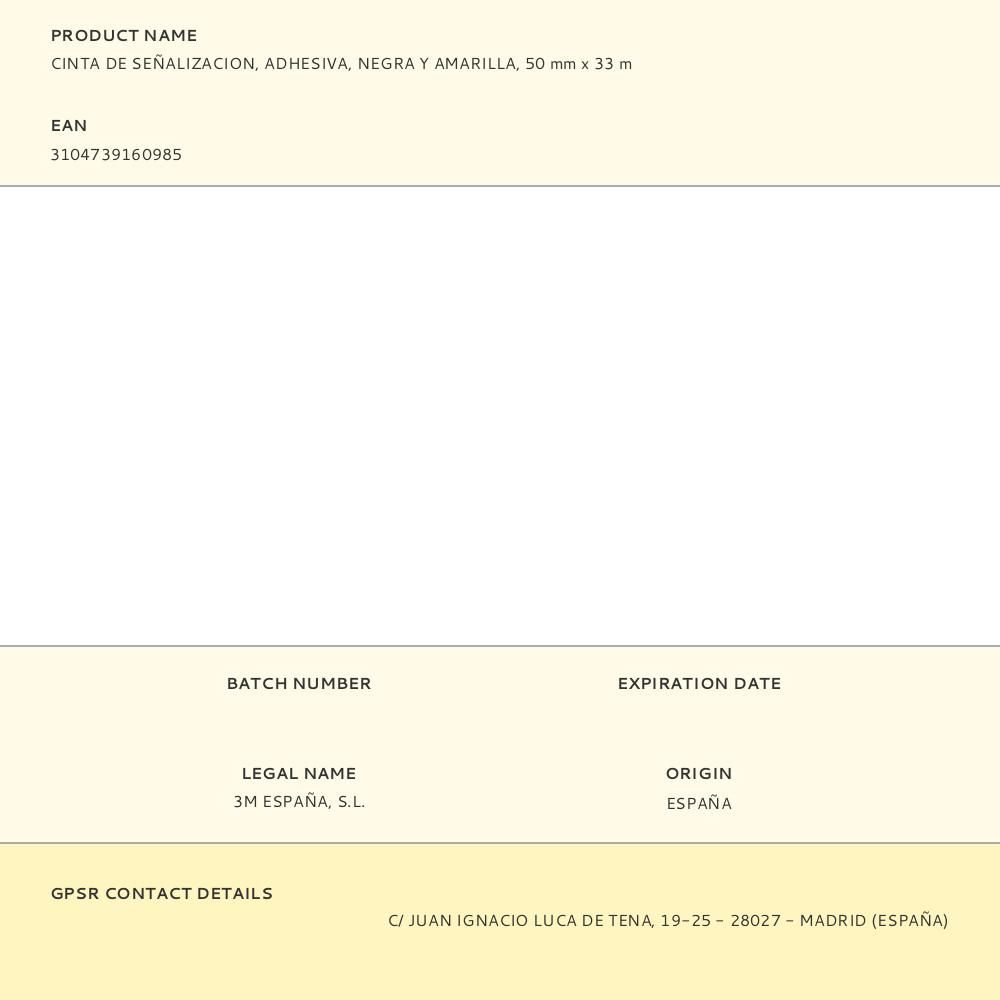 CINTA DE SEÑALIZACION, ADHESIVA, NEGRA Y AMARILLA, 50 mm x 33 m gallery 0