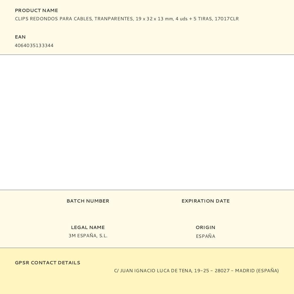 COMMAND CLIPS REDONDOS PARA CABLES, TRANPARENTES, 19 x 32 x 13 mm, 4 uds + 5 TIRAS, 17017CLR gallery 4