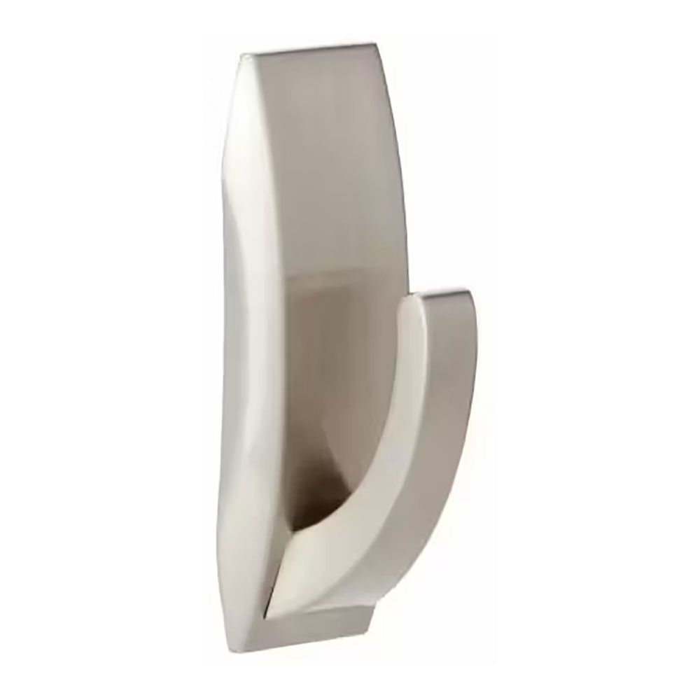 COMMAND GANCHO METÁLICO CON REFLEJOS MODERNOS, MEDIANO, NÍQUEL SATINADO, 1 ud + 2 TIRAS, CARGA MÁX 1,3 kg