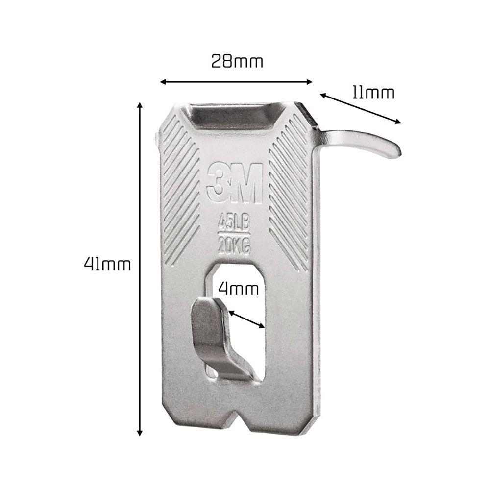 GANCHO PARA PAREDES DE YESO, 20 kg, 28 x 41 x 4 mm, 2 uds gallery 1