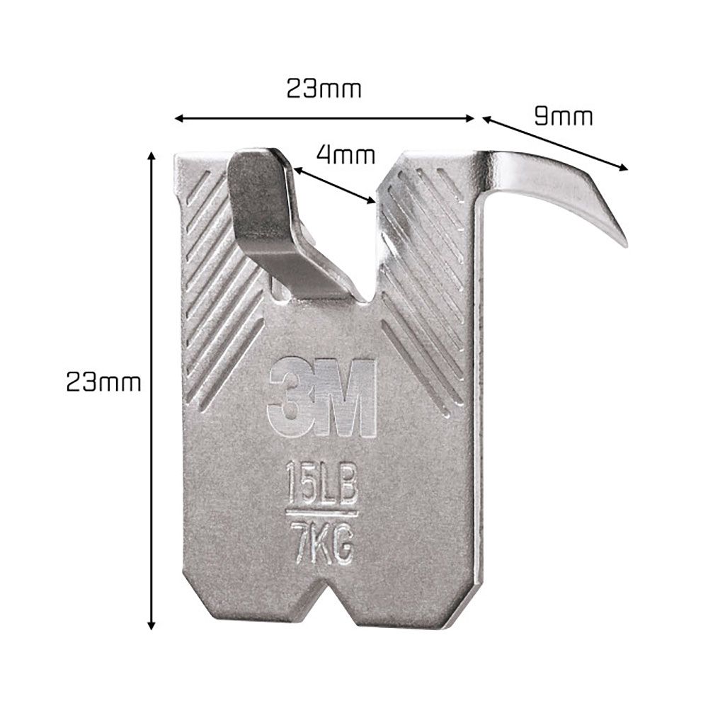 GANCHO PARA PAREDES DE YESO, 7 kg, 23 x 23 x 4 mm, 2 uds gallery 2