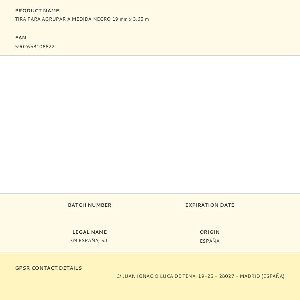 TIRA PARA AGRUPAR A MEDIDA NEGRO 19 mm x 3,65 m gallery 3