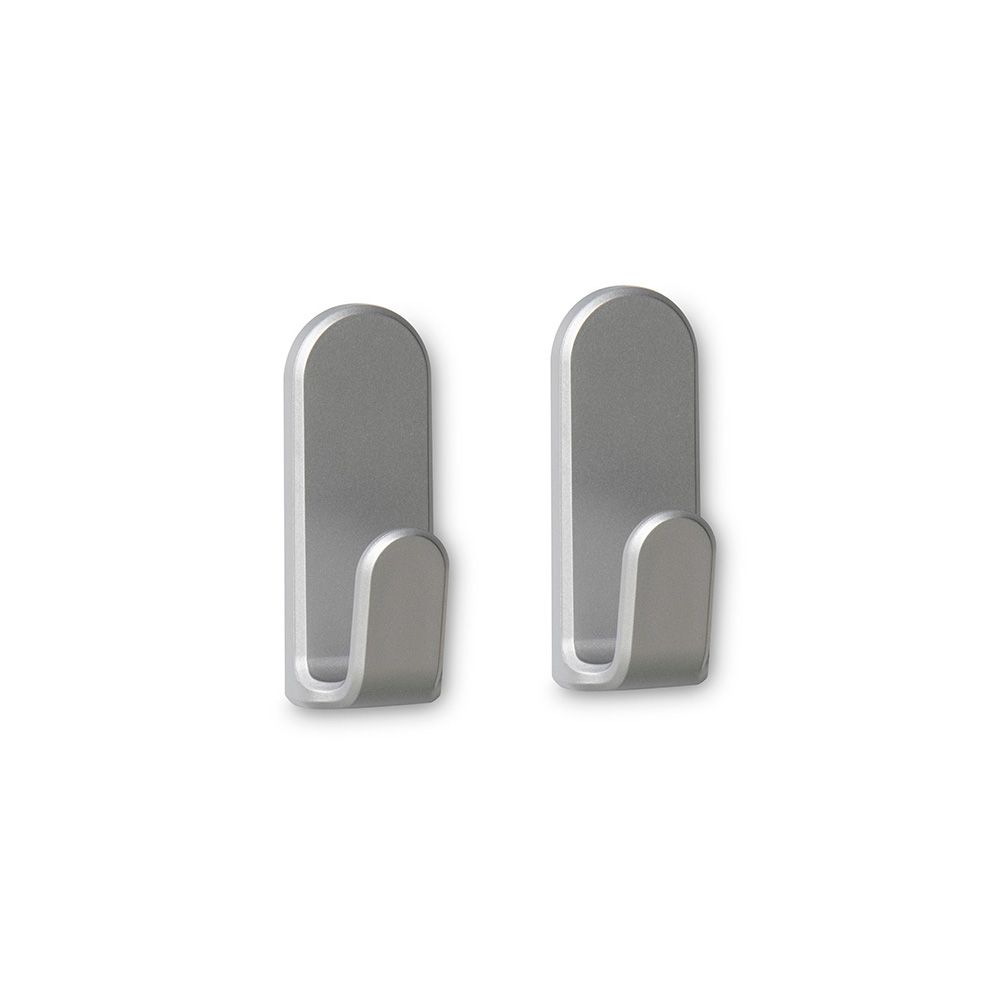 COLGADOR ADHESIVO TAGA CROMO MATE, 2 uds