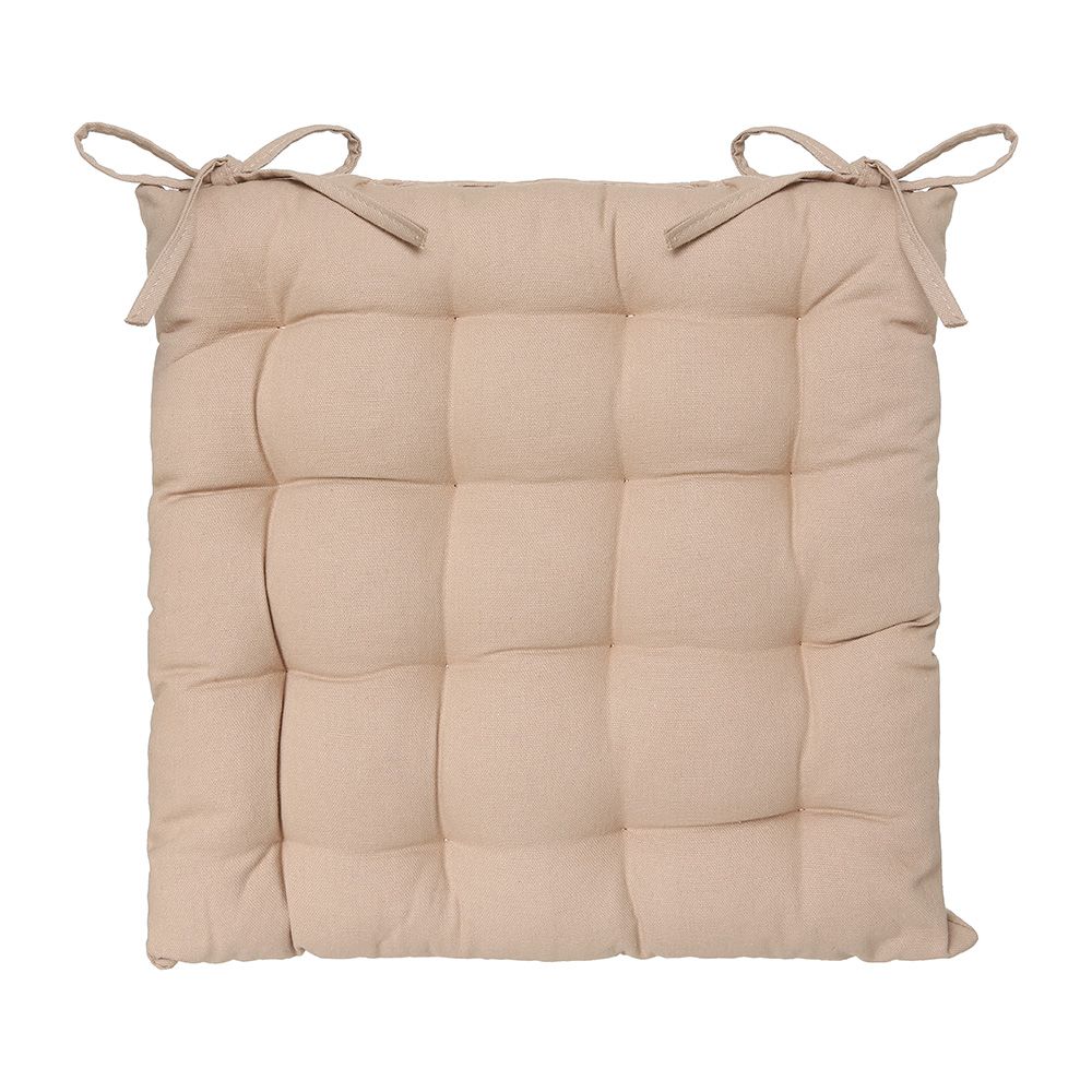 COJÍN PARA SILLA ESTILO GALLETA COLOR BEIGE 38 x 38 cm