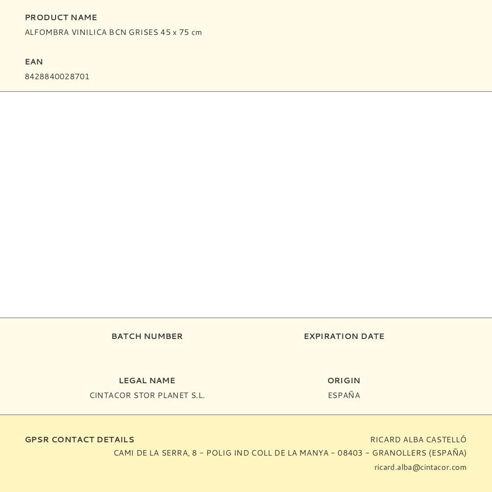 ALFOMBRA VINÍLICA BCN GRISES 45 x 75 cm gallery 6