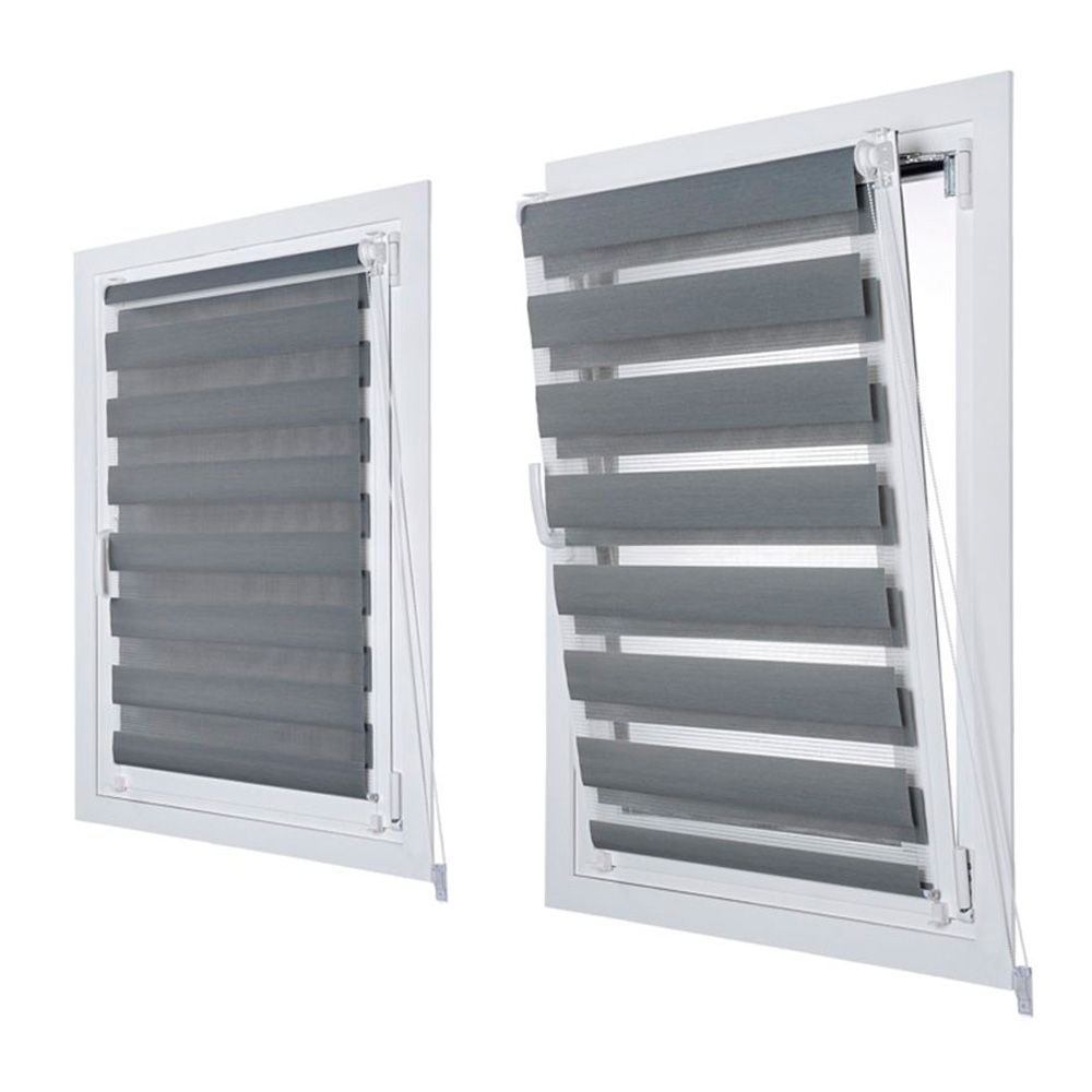 ESTOR ENROLLABLE CLIP & FIX, NOCHE & DIA, PLATA 120 x 180 cm gallery 1