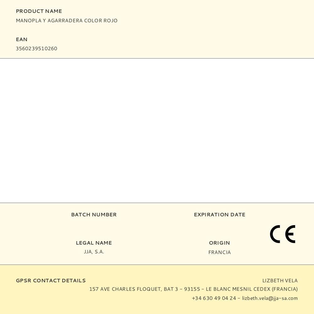 MANOPLA Y AGARRADERA ROJO gallery 0