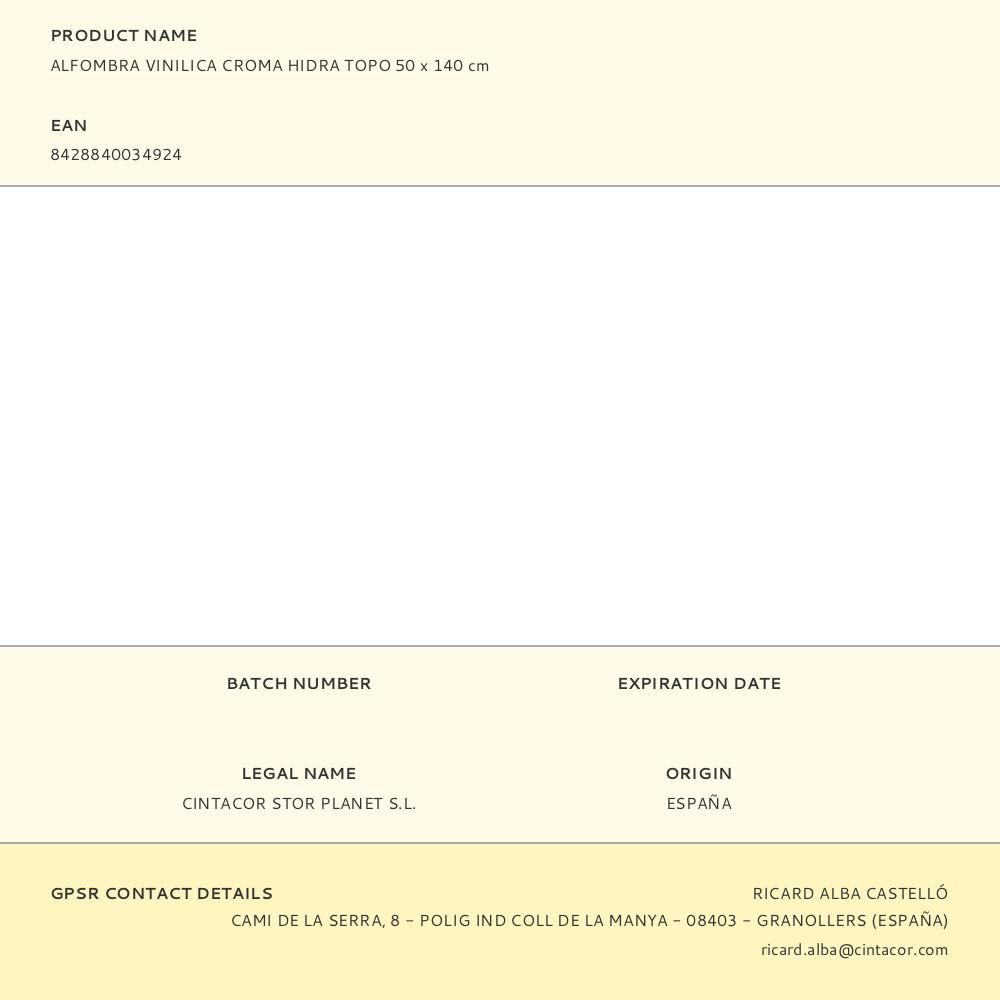 ALFOMBRA VINÍLICA CROMA HIDRA TOPO 50 x 140 cm gallery 5