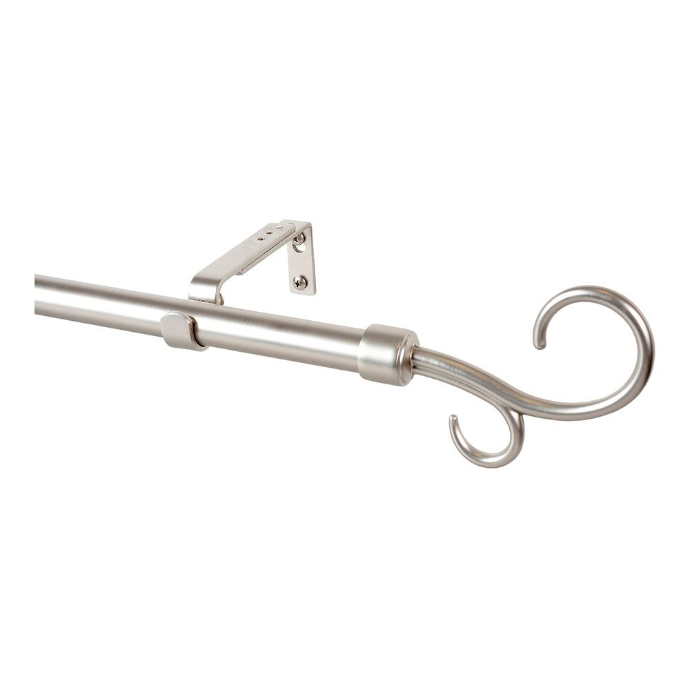 KIT BARRA CORTINA BÁCULO PLATA EXTENSIBLE DE 160 - 300 cm gallery 2